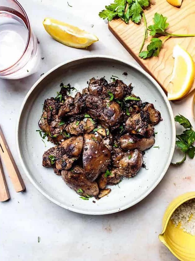 Sautéed Lemon-Garlic Chicken Liver & Onions