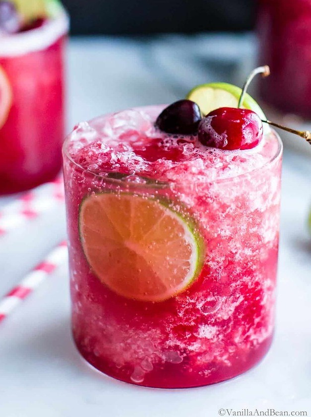 Honey Sweetened Fresh Cherry Limeade