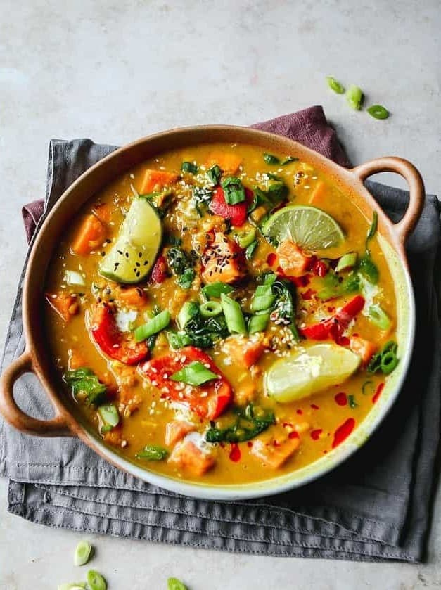 Massaman Inspired Sweet Potato & Lentil Curry