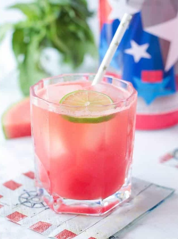 Watermelon Cucumber Basil Gimlets