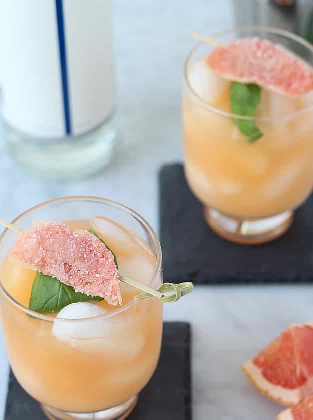 Grapefruit Basil Refresher Cocktail