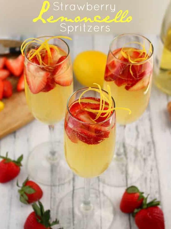 Strawberry Lemoncello Spritzers