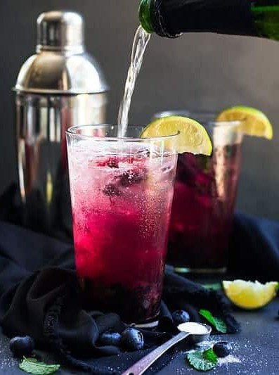 Blueberry Champagne Cocktail