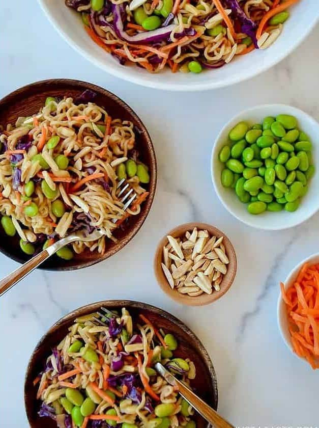 Chilled Ramen Noodle Salad with Peanut Dressing