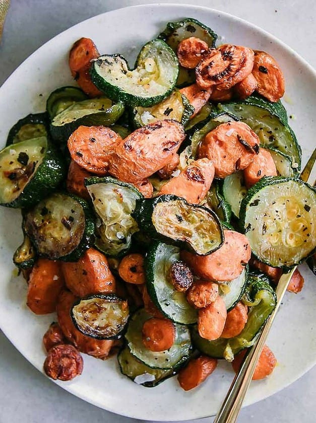 Garlic Roasted Carrots and Zucchini