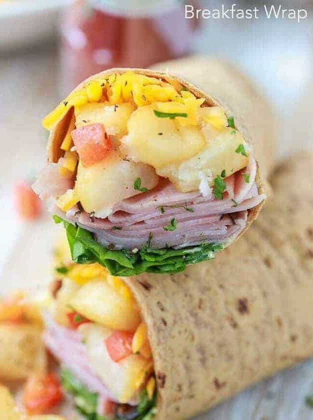 Ham & Hash Brown Breakfast Wraps