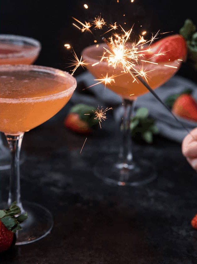 Sparkling Strawberry Martinis