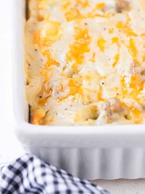 Biscuits and Gravy Breakfast Casserole