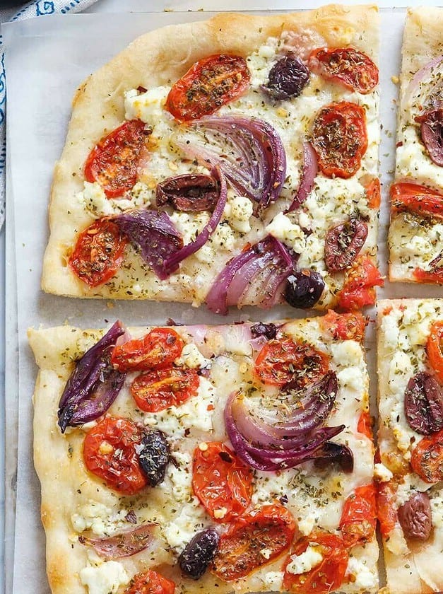 Greek Pizza with Feta Cheese