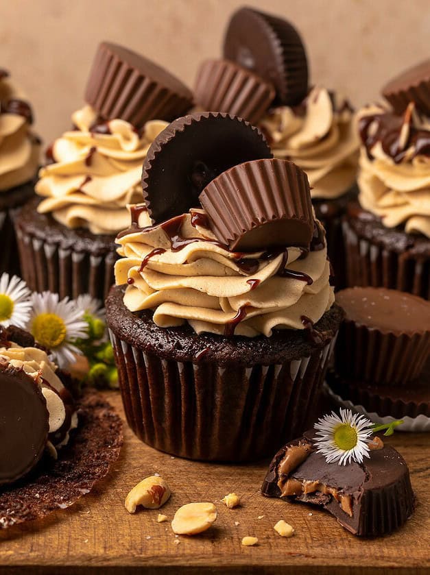 Ultimate Chocolate Peanut Butter Cupcakes