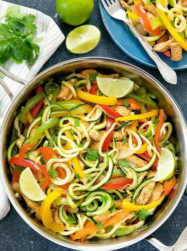 One Pot Fajita Pasta with Zucchini Noodles