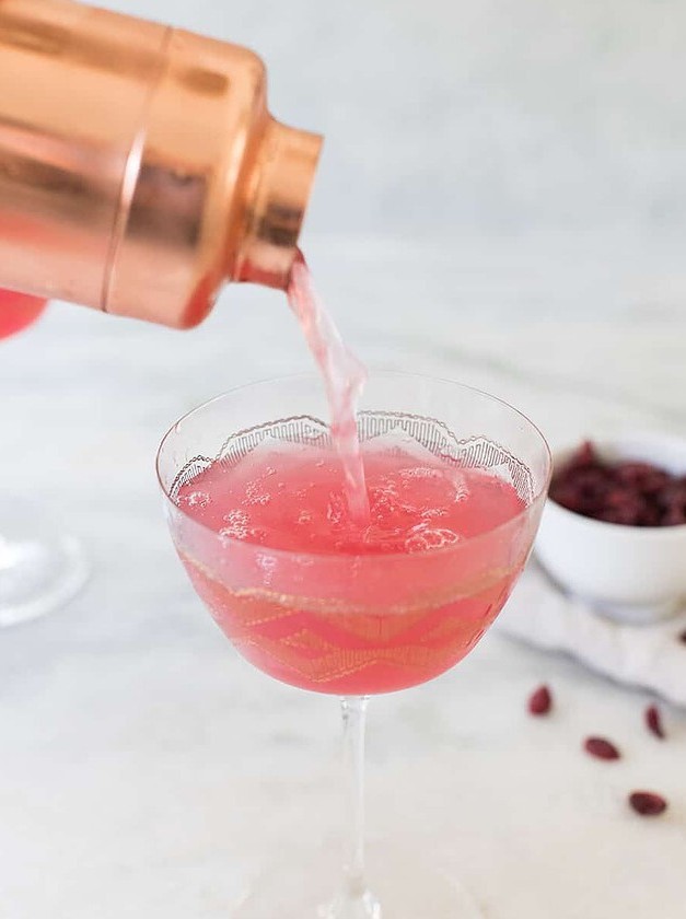 Pink Cranberry and Gin Martini