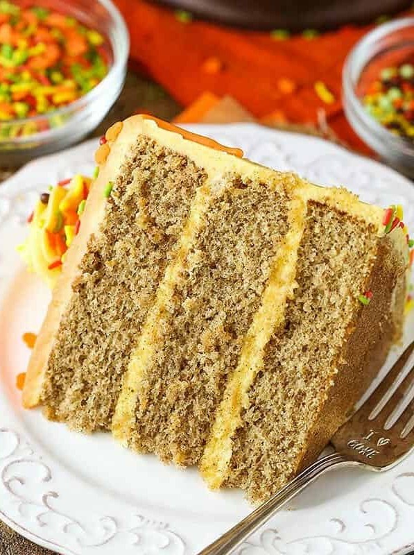 Spice Cake with Pumpkin Mascarpone Buttercream