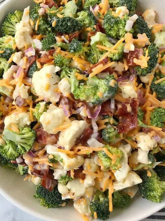 Broccoli and Cauliflower Salad