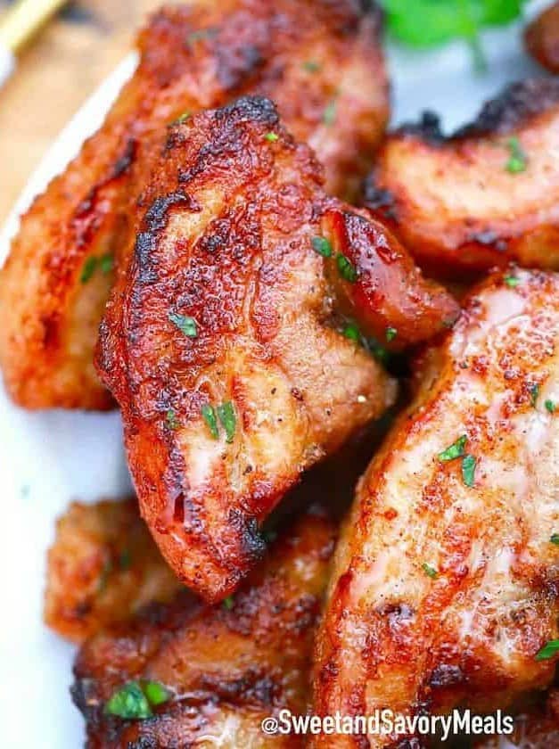 Air Fryer Pork Belly Bites