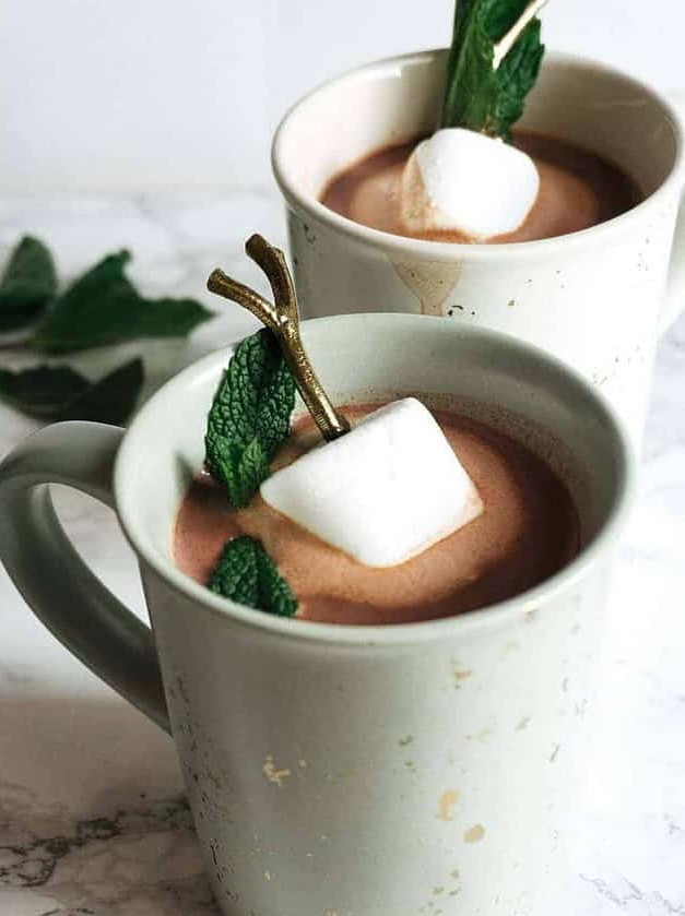 Boozy Mint Hot Chocolate