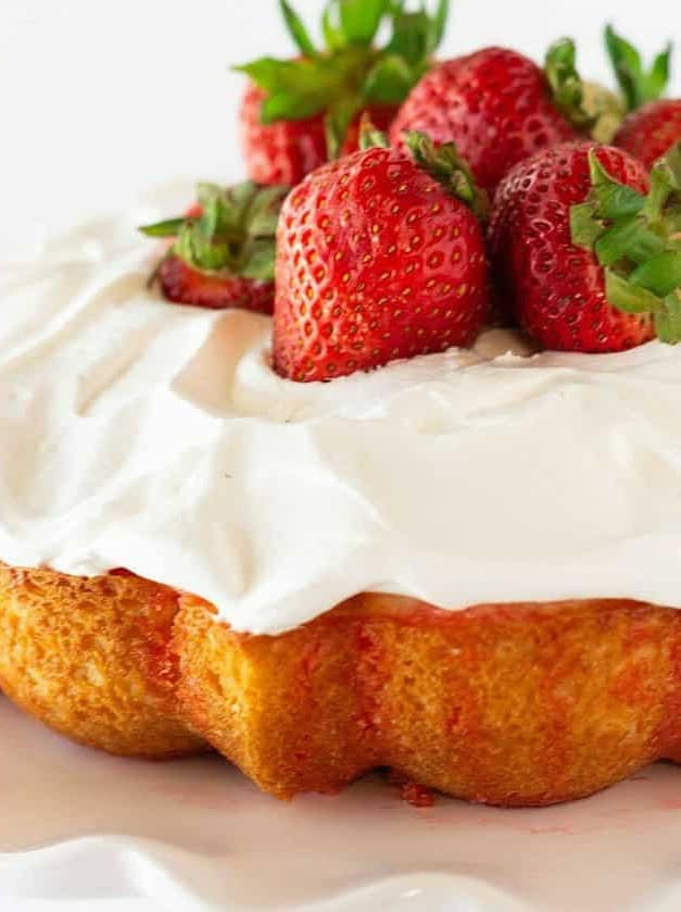 Strawberry Jello Poke Bundt Cake