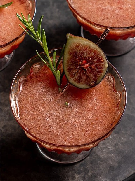 Fig and Rosemary Gin Smash Cocktail