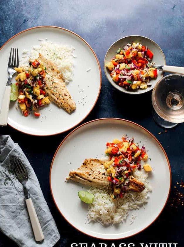 Chilli Lime Sea Bass with Mango Salsa