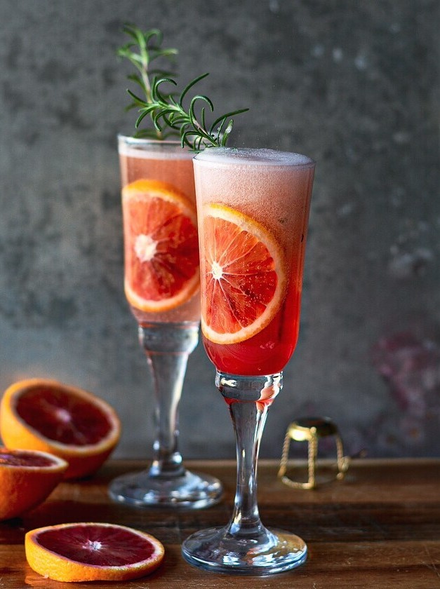 Dazzling Blood Orange Mimosas