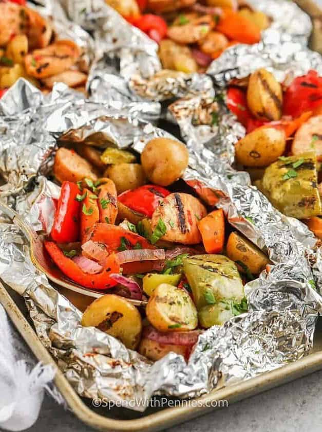 Sausage and Veggie Foil Packs