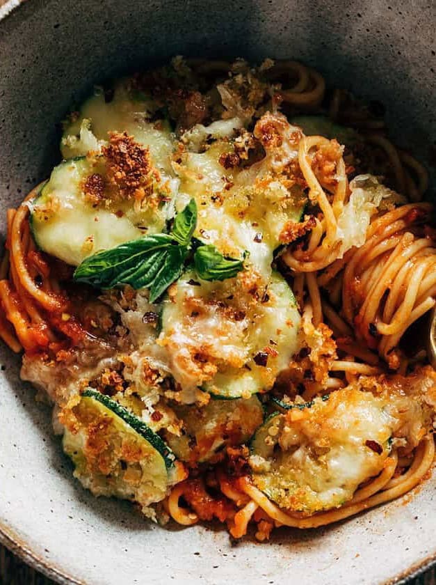 Spaghetti with Crispy Zucchini