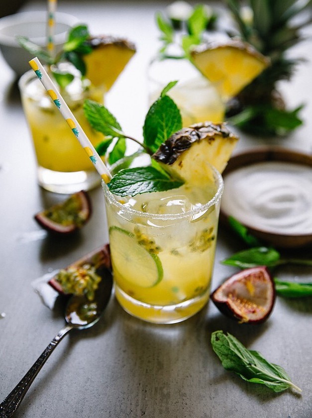 Sparkling Passion Fruit and Pineapple Margaritas