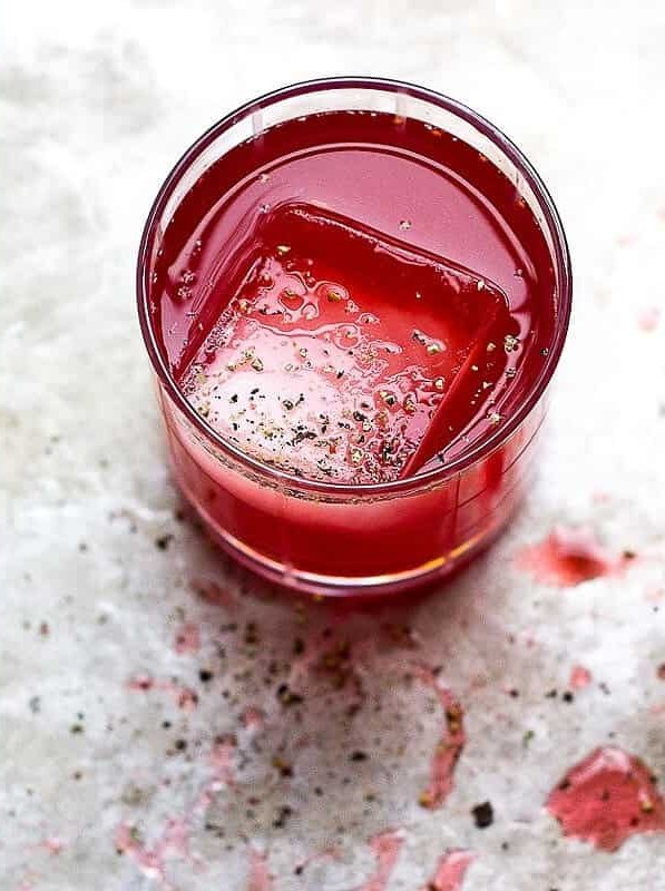 Cranberry Shrub With Black Pepper and Maple