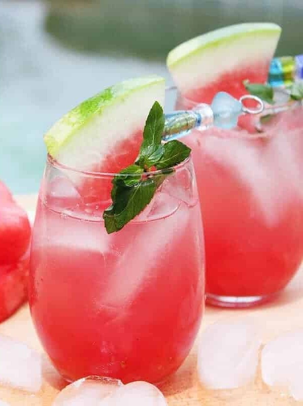 Sparkling Watermelon Mint Vodka Cocktail