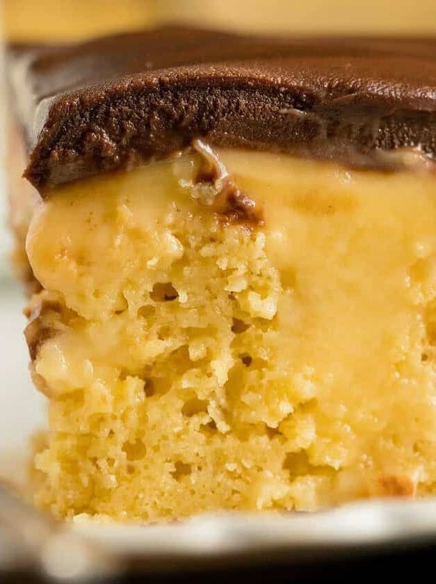 Boston Cream Poke Cake