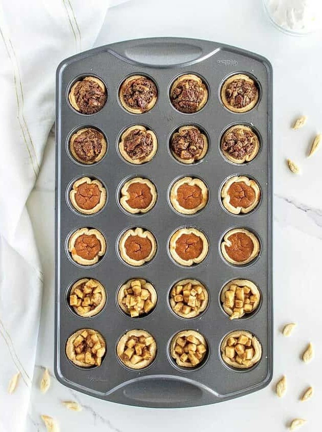 One-Pan Mini Thanksgiving Pies Three Ways