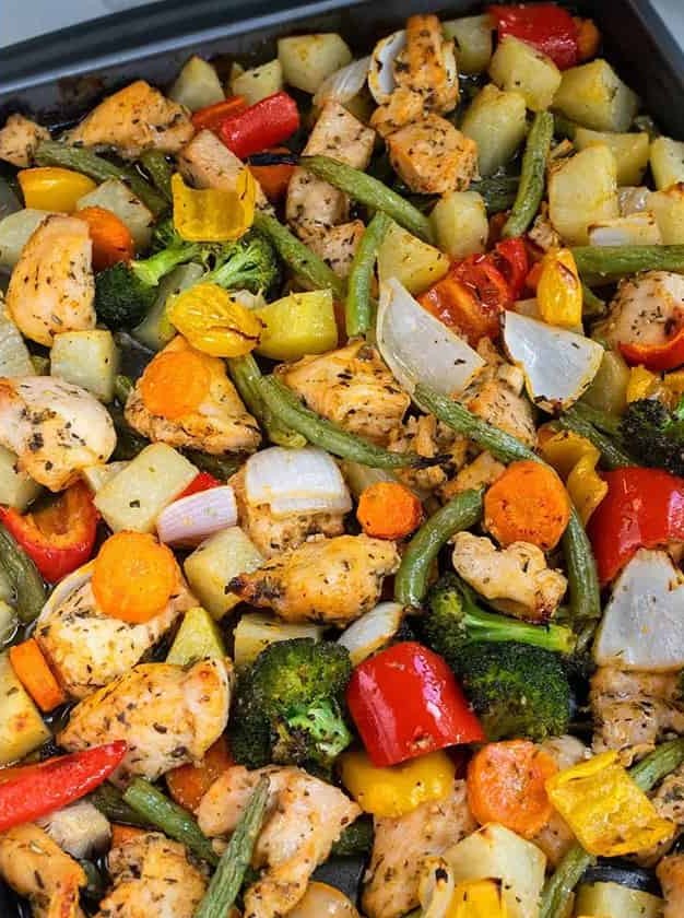 One Pan Roasted Chicken and Vegetables