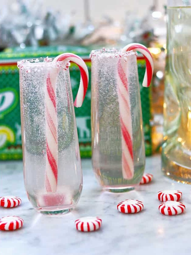 Candy Cane Spritzer Cocktail