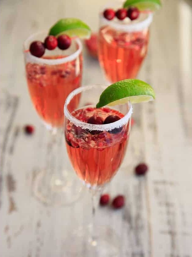 Cranberry Pomegranate Prosecco Cocktail