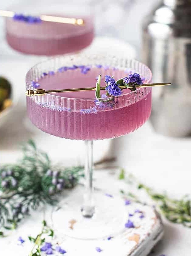 Sparkling Purple Gin Cocktail