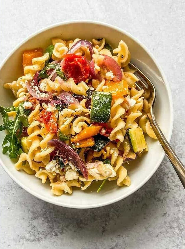 Roasted Veggie Pasta with Feta