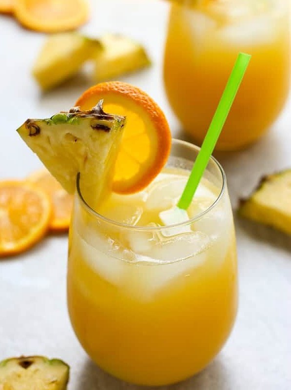 Pineapple and Orange Coconut Rum Cocktail