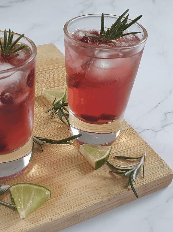 Vodka Cranberry Cocktail With Rosemary Syrup