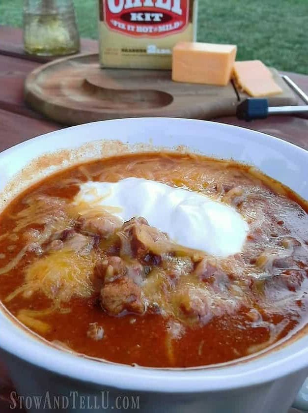 Tex-Mex, One-Pot Leftover Grilled Hamburger Chili