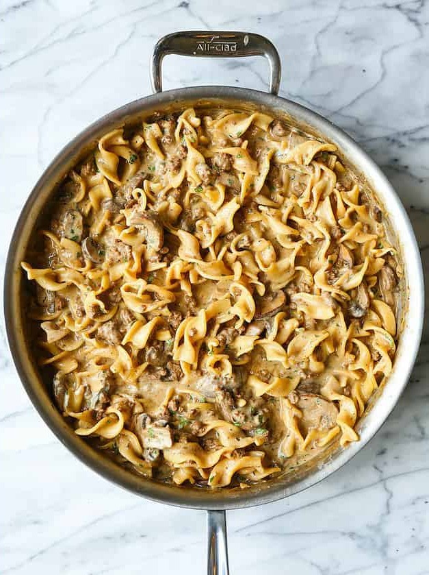 One Pot Beef Stroganoff