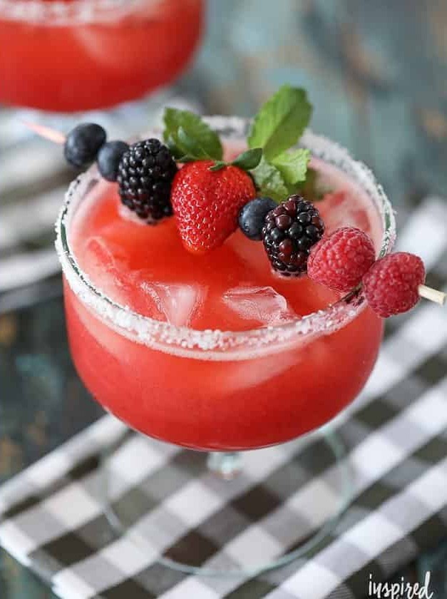 Raspberry Strawberry Margaritas