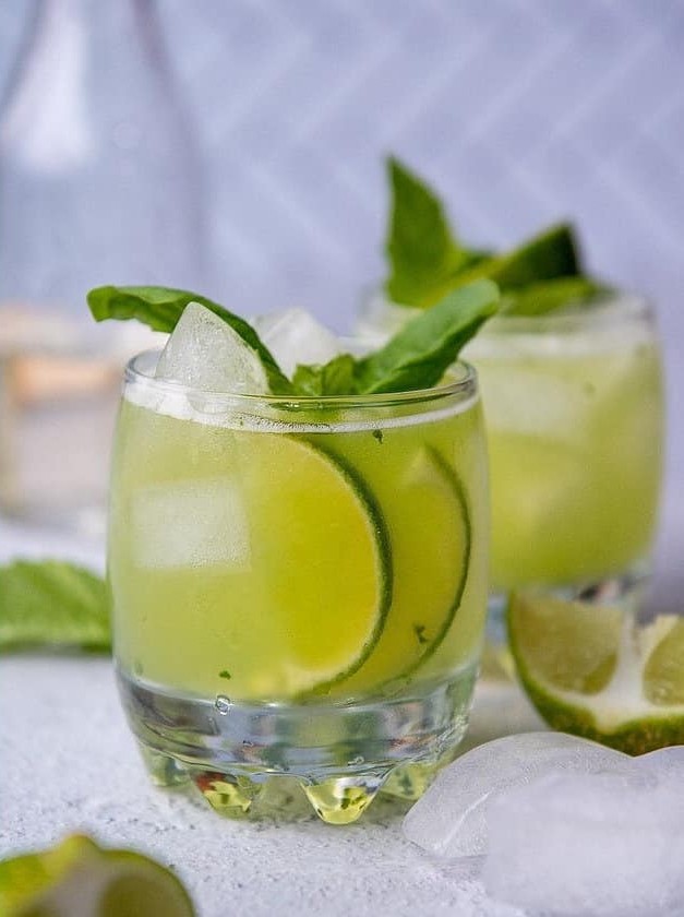 Basil Vodka Gimlet Cocktail