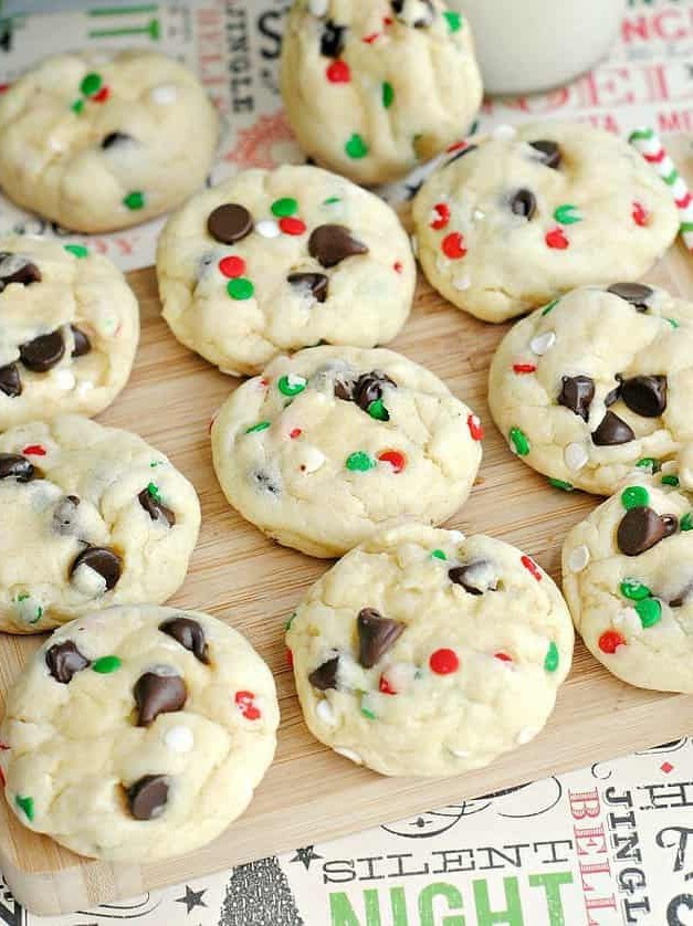 Cake Mix Chocolate Chip Santa Cookies