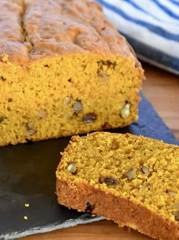 Pumpkin Walnut Raisin Bread