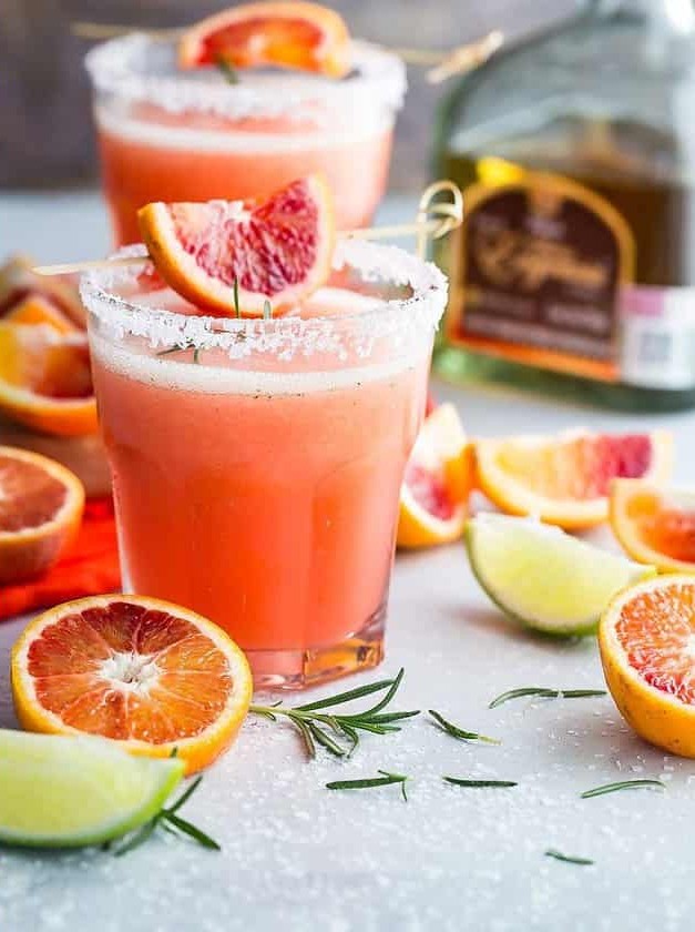 Blood Orange Margarita With Rosemary