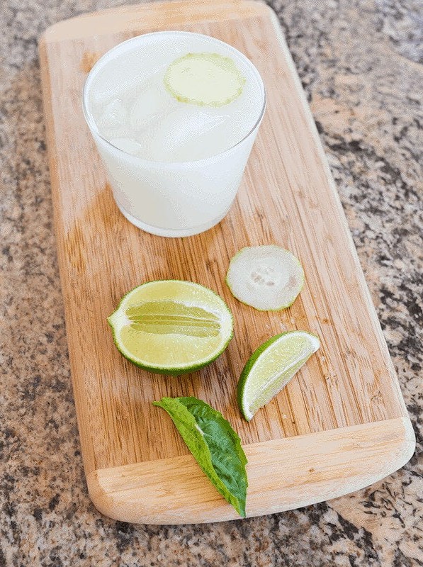 Cucumber Vodka Cocktail With Basil