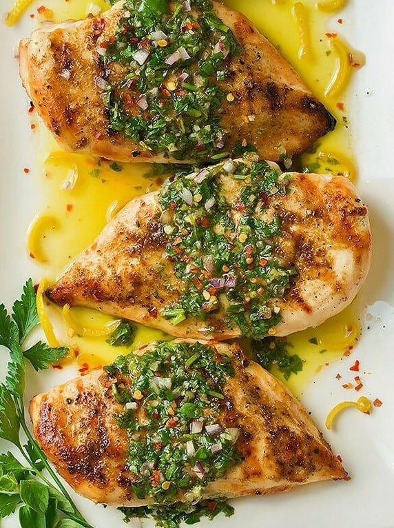 Grilled Cumin Chicken with Chimichurri Sauce