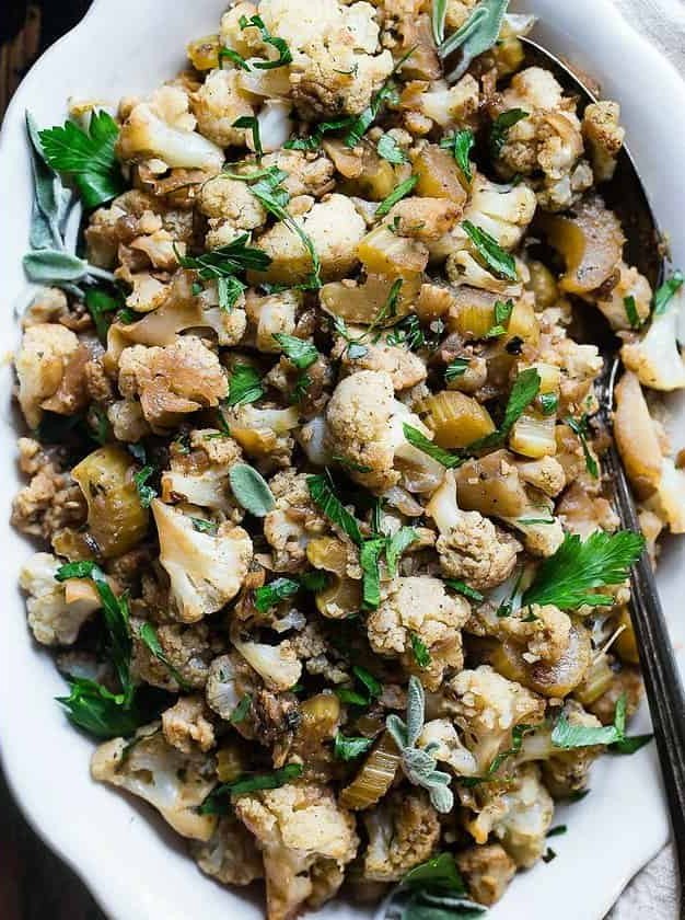 Paleo Low Carb Cauliflower Stuffing