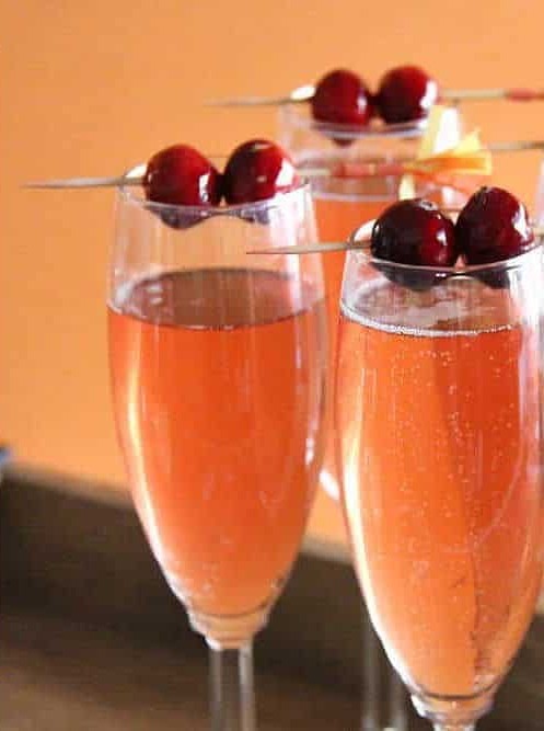 Watermelon Cranberry Champagne Cocktail