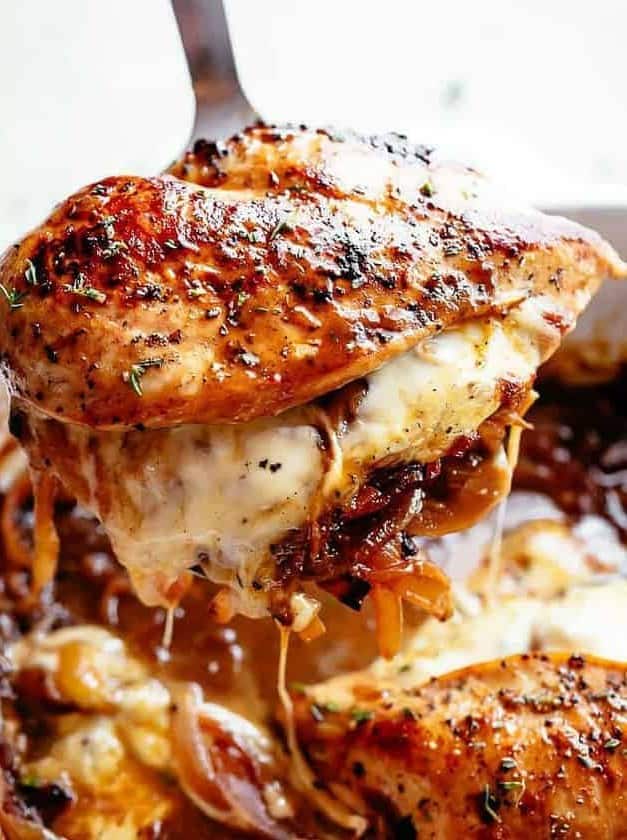 French Onion Stuffed Chicken Casserole